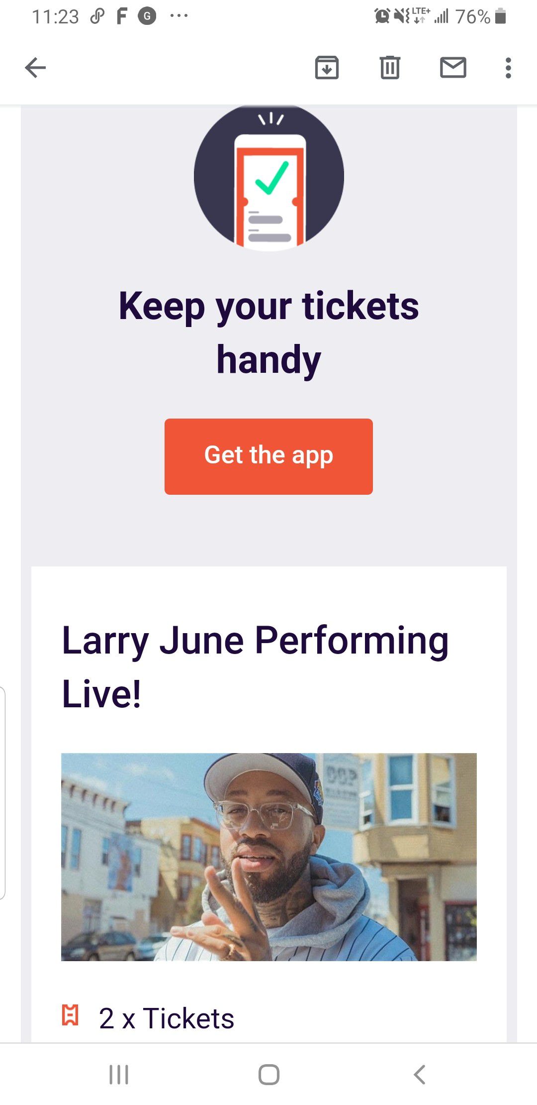 Larry June Berkley ticket