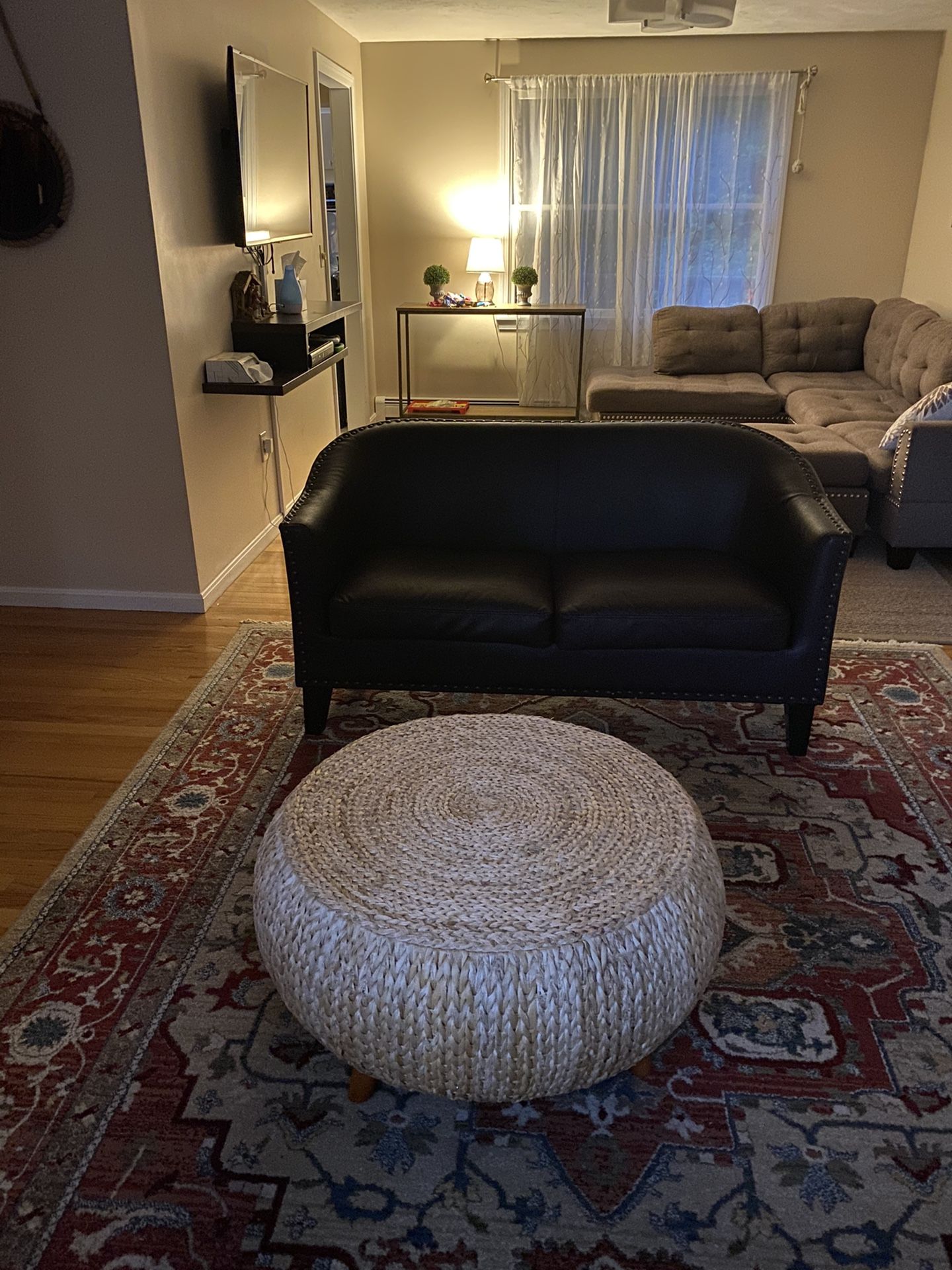 Love seat with cool round table