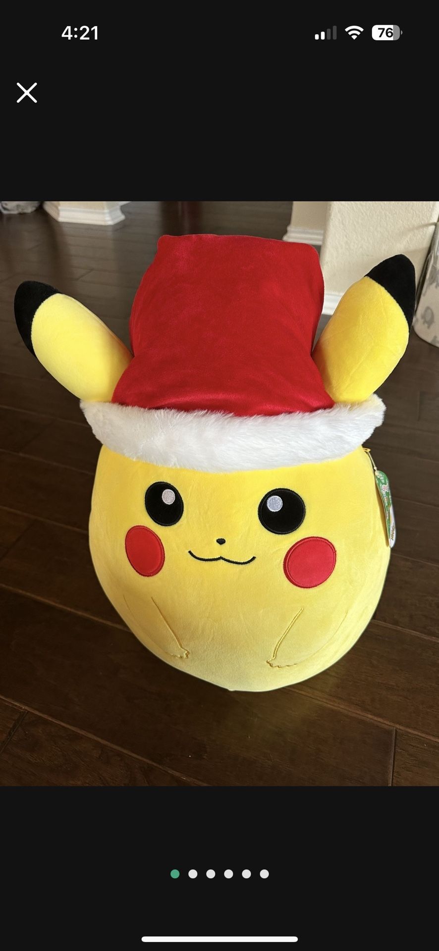 New Pokemon Pikachu w/ Santa Hat Squishmallows Holiday Plush 14