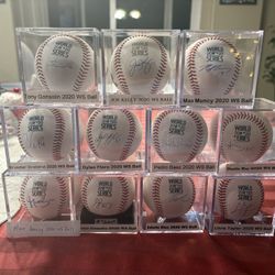 2020 Dodgers World Series Signed Balls COA