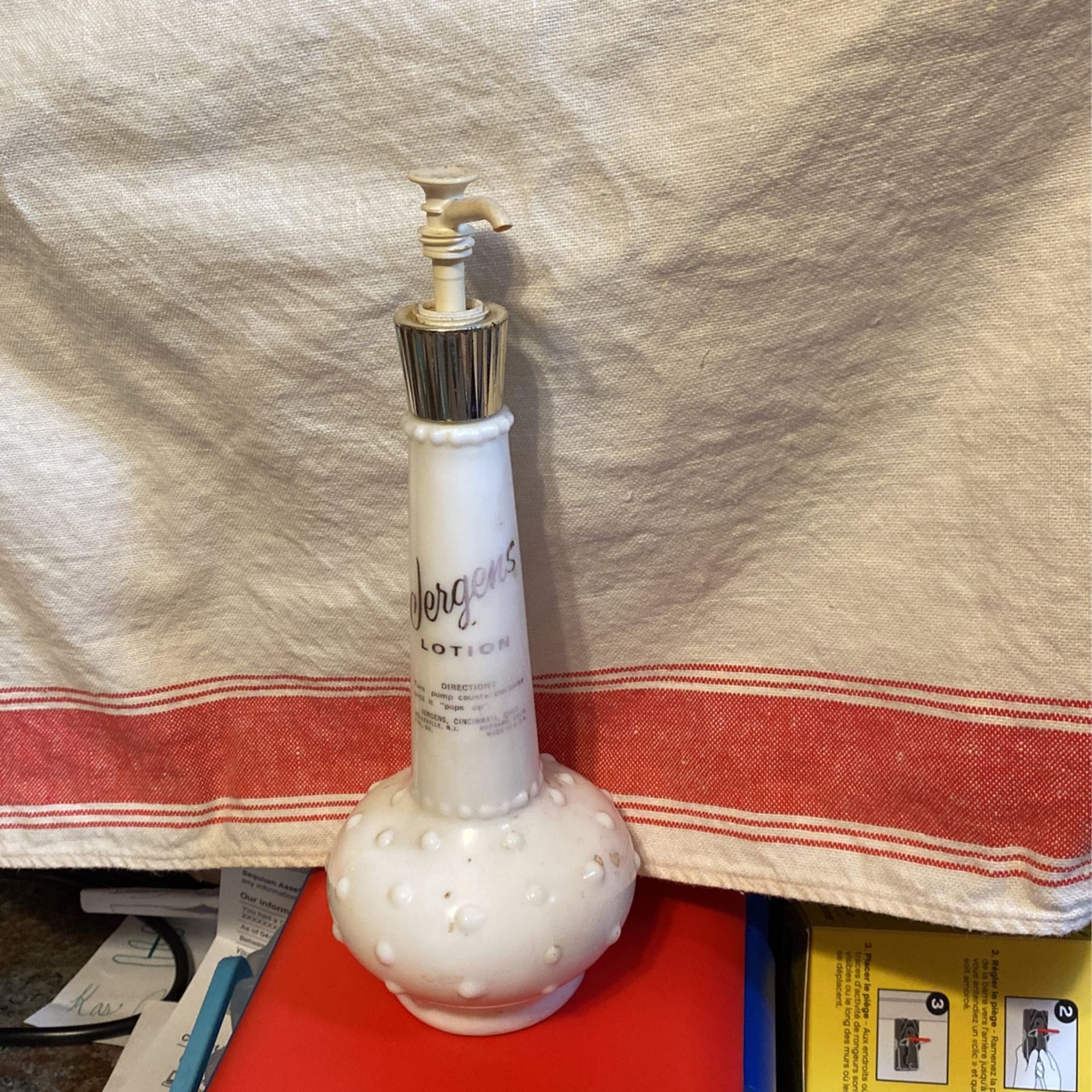 Vintage Jergens Lotion Glass Bottle