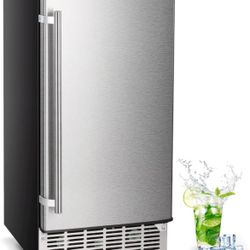 Ice Maker Machine, Commercial Lab Ice Maker with 80lbs Daily, Reversible Door, Drain Pump,24H Timer & Self-Cleaning, Under Counter Ice Cube Machine fo