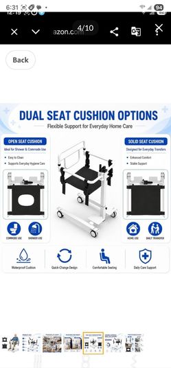 Transfer Lift Chair with Dual Seat Cushion