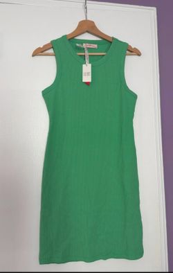 Women's Ribbed Sleeveless Tank Mini Dress, size M.