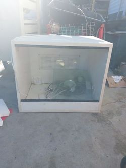 White Reptile Enclosure with Glass Front