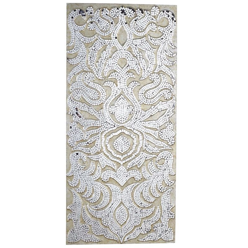 Champagne mirrored damask mosaic wall panel