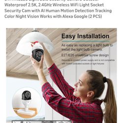 EASY LIGHT BULB 💡 LED CAMERA FOR OUTSIDE OR INSIDE QTY[2]
