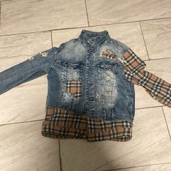 Large Blue Jean Denim Burberry Jacket 