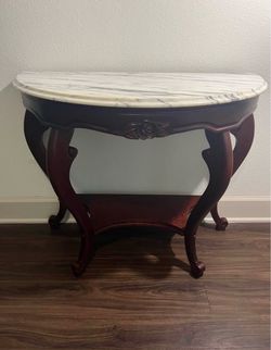 Vintage Pelham Shell & Leckie Marble Top Console Table - Montgomery AL
