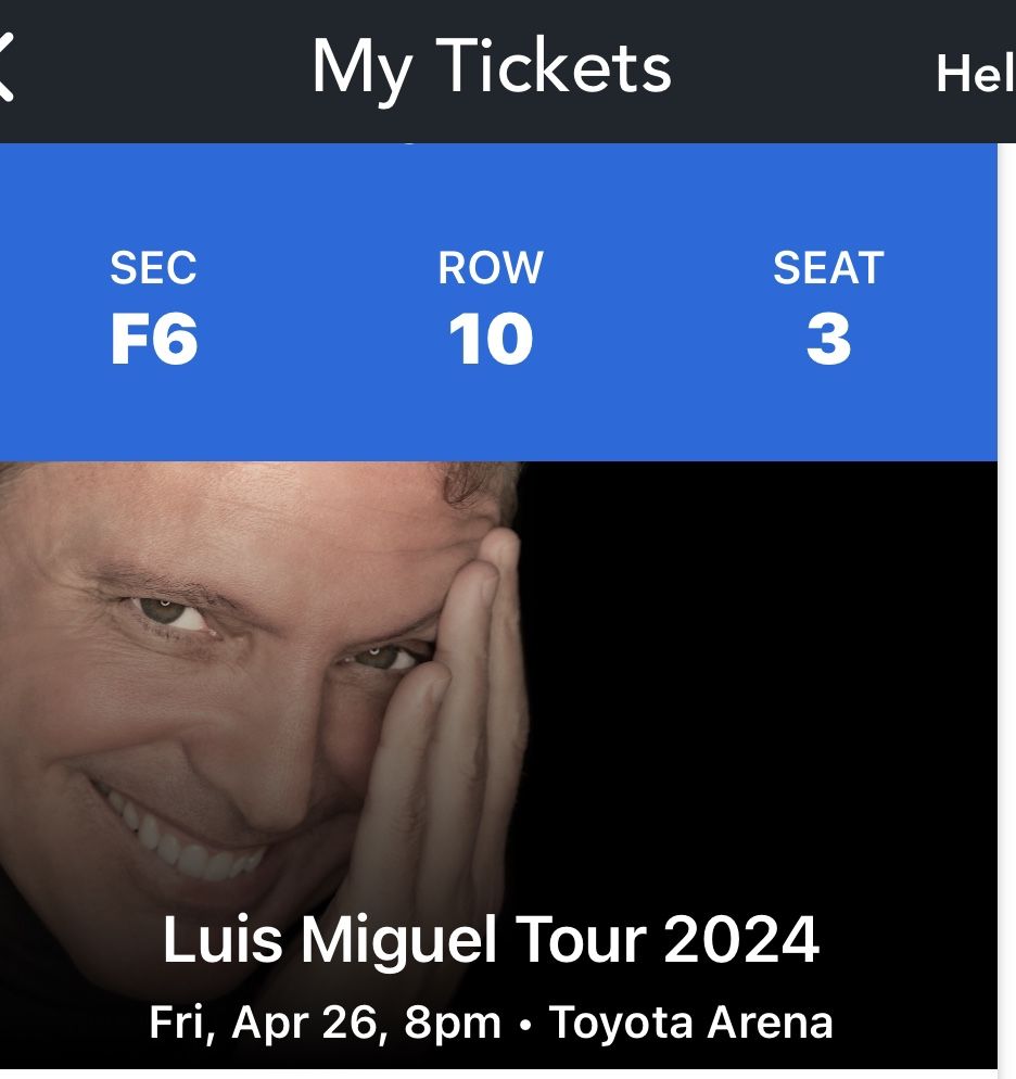 Luis Miguel Concert Tickets - Toyota Arena - April 26, 2024