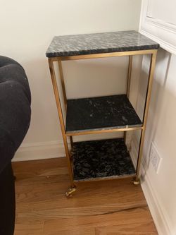 Bar Cart or shelving unit - marble and gold