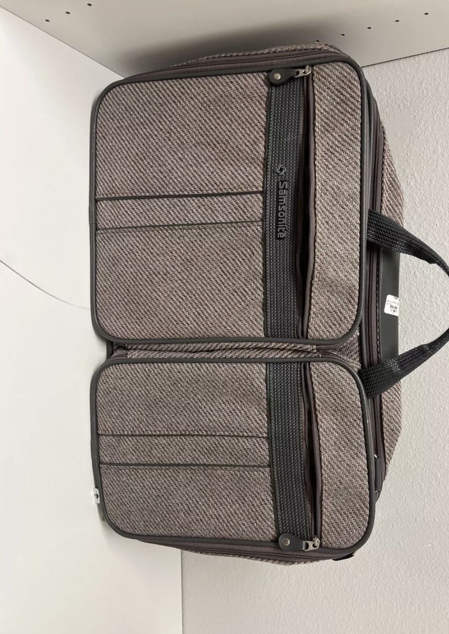Samsonite Silhouette 4 Tweed Carry On Bag/Travel Luggage,Gray/Pink VTG 1987