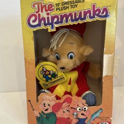 1983 Alvin The Chipmunks 10" Ideal Dressable Plush Toy