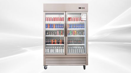 NSF 2 Glass Door Stainless Steel Commercial Refrigerator KR-49BG