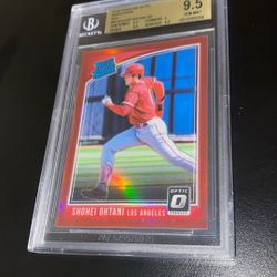 2018 Donruss Optic Shohei Ohtani Rookie Red Prism 3/99 Bgs 9.5 Gem Mint
