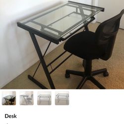 Glass table and chair