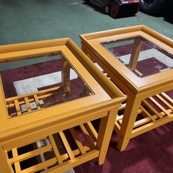 set of two rare tandoori spice end tables 