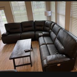 Ashley Furniture Black Leather Sectional 