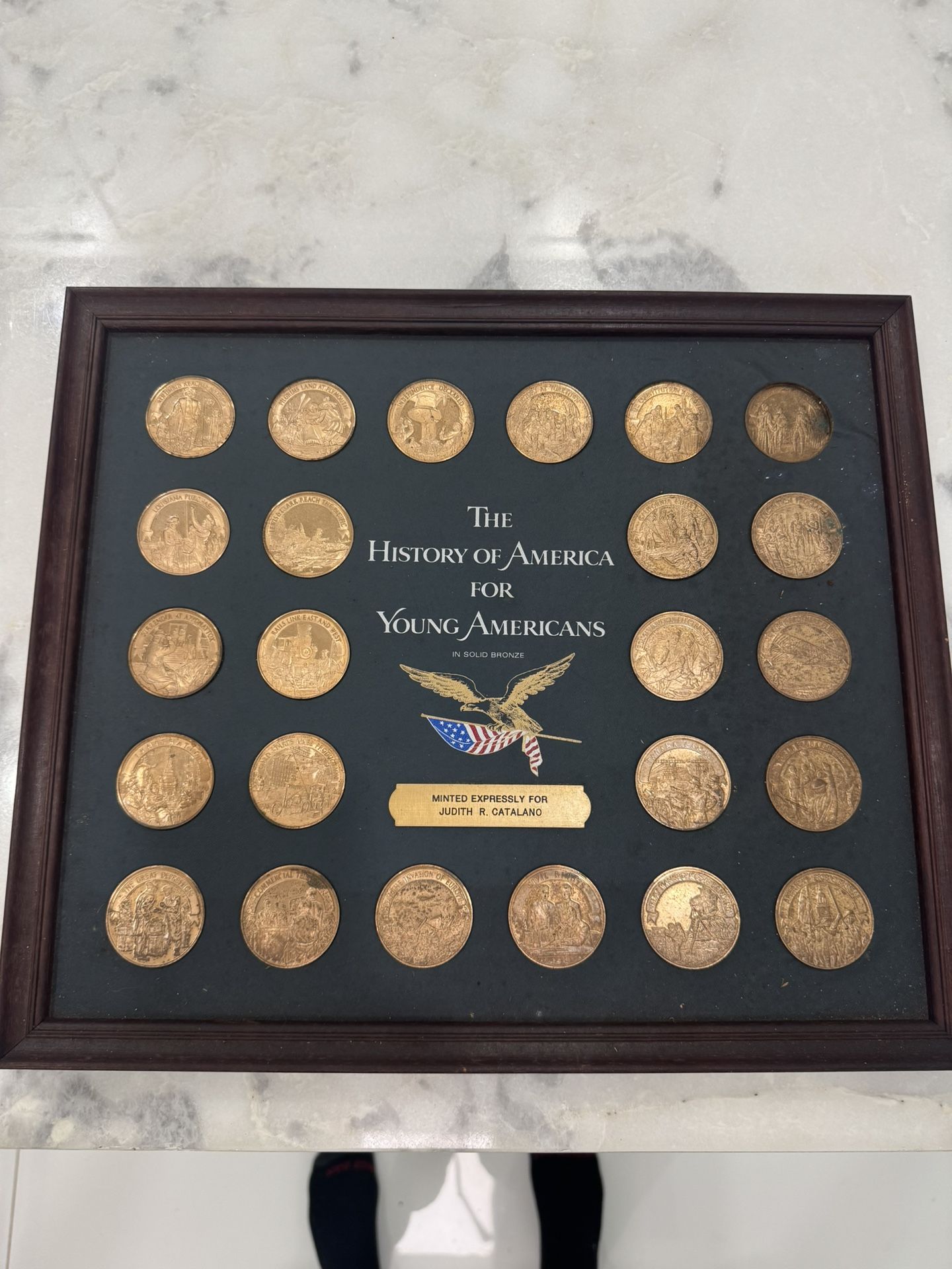 Franklin Mint Solid Bronze Coin collection, specifically "The History of America - Retail: $1500