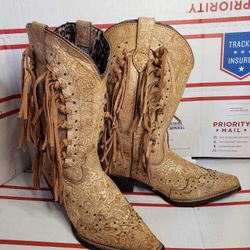 Women's Laredo Fringe Cowboy Boots SIZE 9m