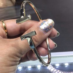 10k Gold 3D Style Bangel Bracelet Women Available In Store .