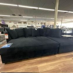 New All Black Or Black And Gray Super Comfy Jamba Sectional Sofa Couch *Ottoman Sold Separately*