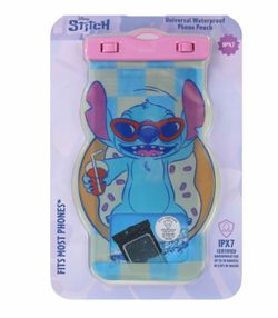 Disney Stitch Waterproof Touchscreen Phone Pouch Fits Most Phones w/ Lanyard