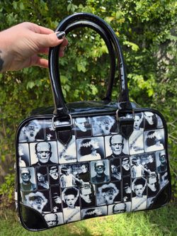 Bride of Frankenstein Retro Tile Bowler Handbag rock rebel