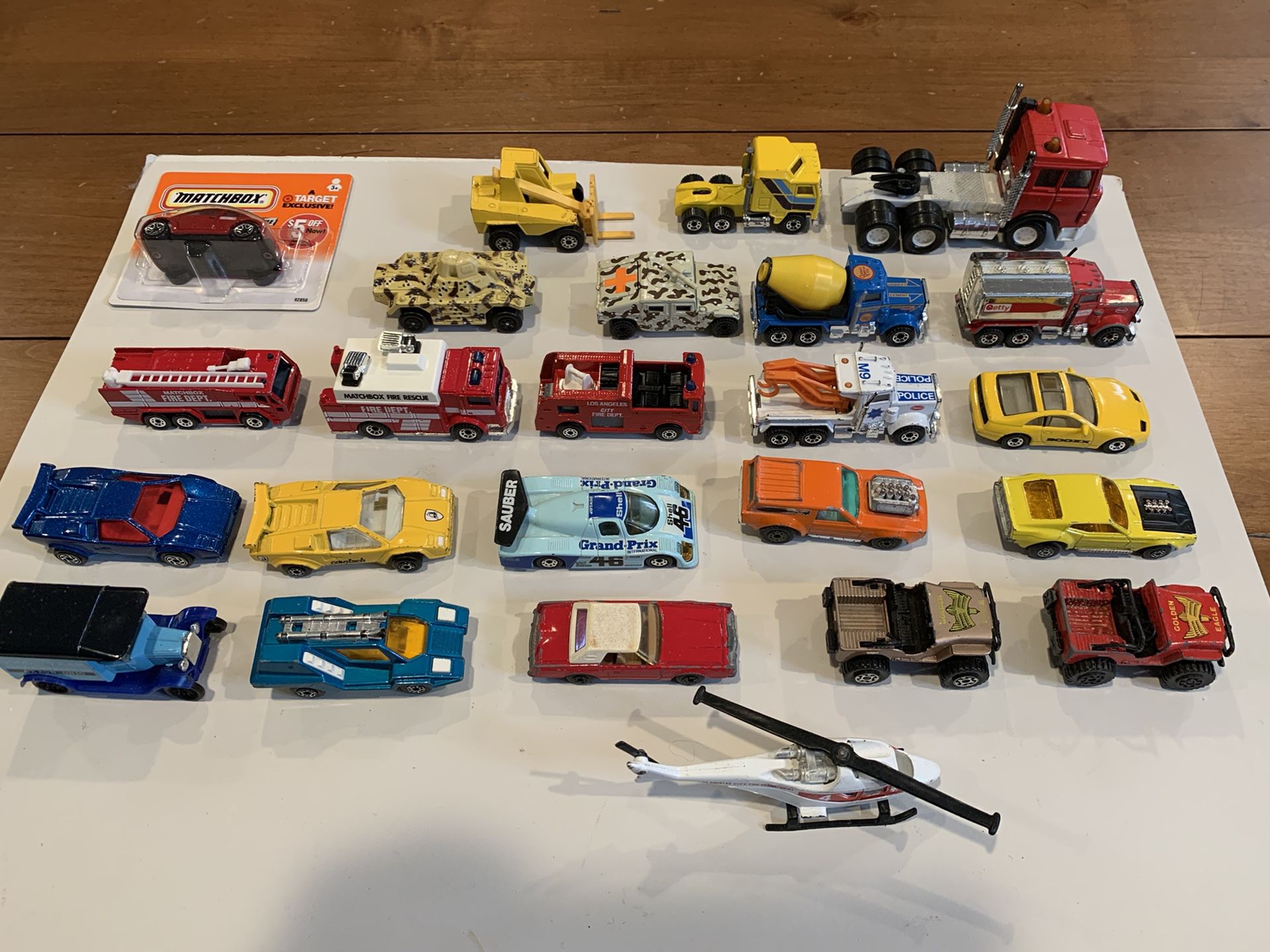 Collectible Matchbox toy cars and trucks