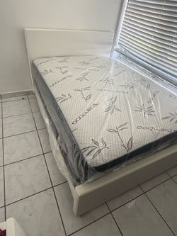 Full size bed frame with mattress all new furniture free delivery free installation