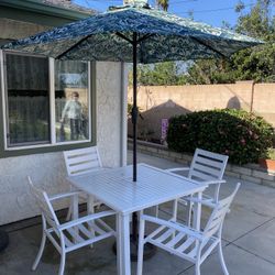 Patio Table Chairs And Umbrella 