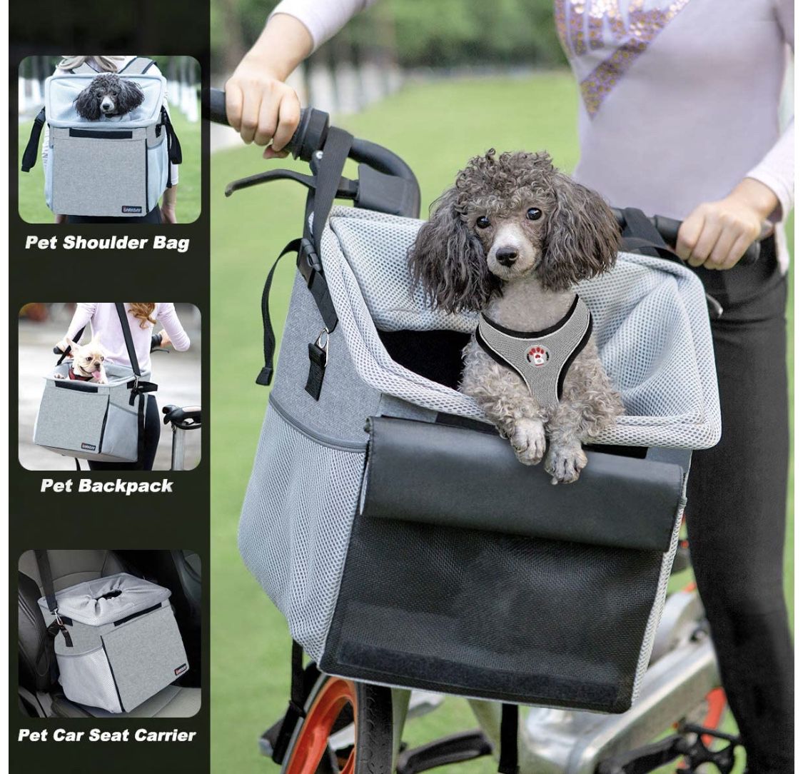 Pet Carrier Bicycle Basket Bag Pet Carrier/Booster Backpack for Dogs and Cats