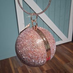 Women's rose gold wedding clutch bag