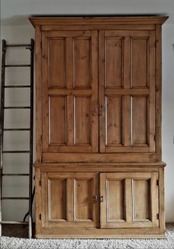 Early 1800's English Pine Cabinet Just Under 10' Tall