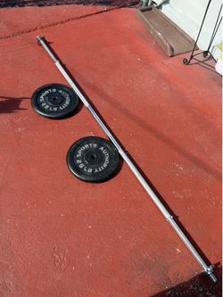 5ft straight bar with 25.lbs x 2 NEW
