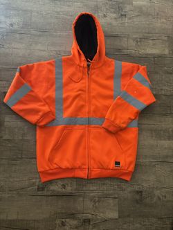 Craftsman safety Orange Size XL Hooded Zips work jacket Illuminating Stripes
