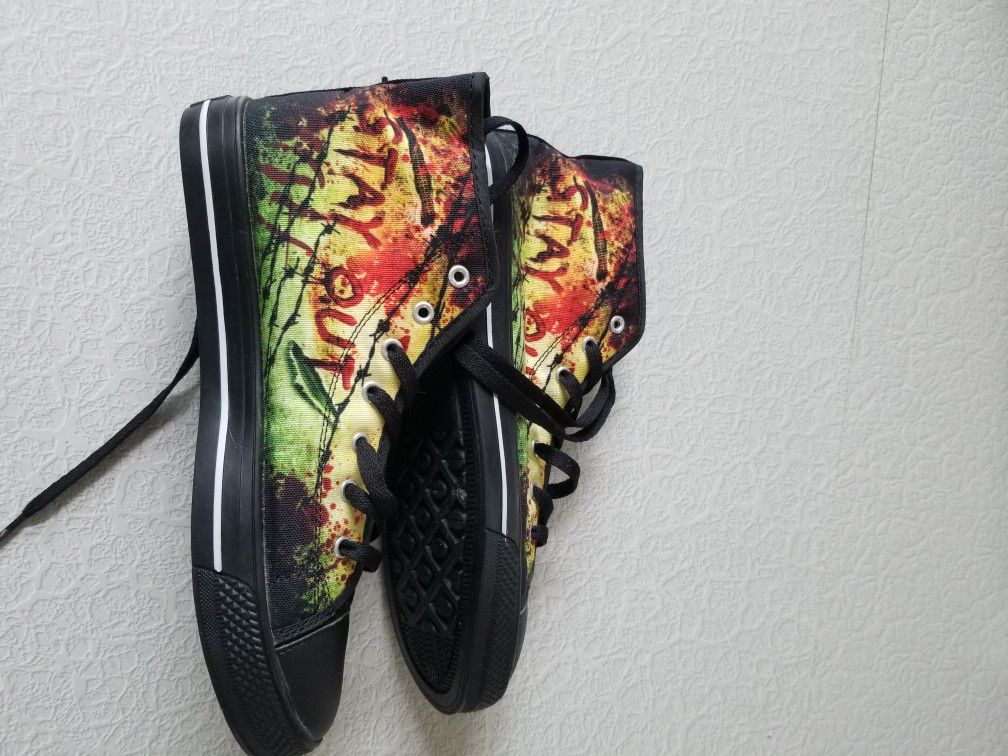 Halloween Sneakers. "Stay Out"