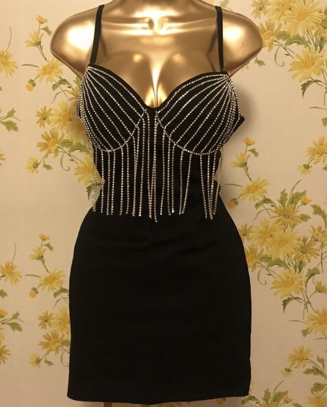 NWT bodycon mini dress black size M