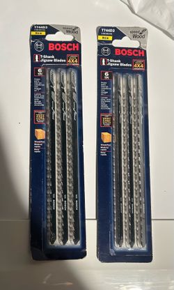 BOSCH T744D3 3-Piece 6 In. 7 TPI Speed for Wood T-Shank Jig Saw Blades, 7'' 6 TPI - 3 pcs
