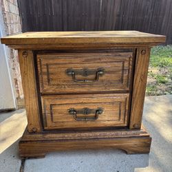 Vintage Wood Nightstand 