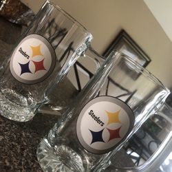 Beer Mugs Pittsburg Steelers NFL Football Team 