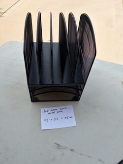 Black Metal Mesh Desk Sorter Organizer