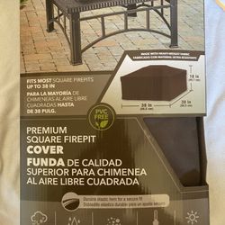 New In Box Premium Square Firepit Cover 38”x38”x18”