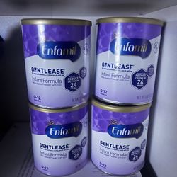 4 Cans Of Enfamil Gentlease Baby Formula 