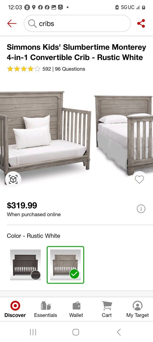 Simmons Monterey Collection Baby Crib