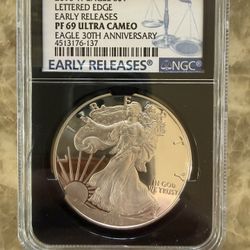 2016 1oz NGC PF69 ULTRA CAMEO EAGLE SILVER COIN 