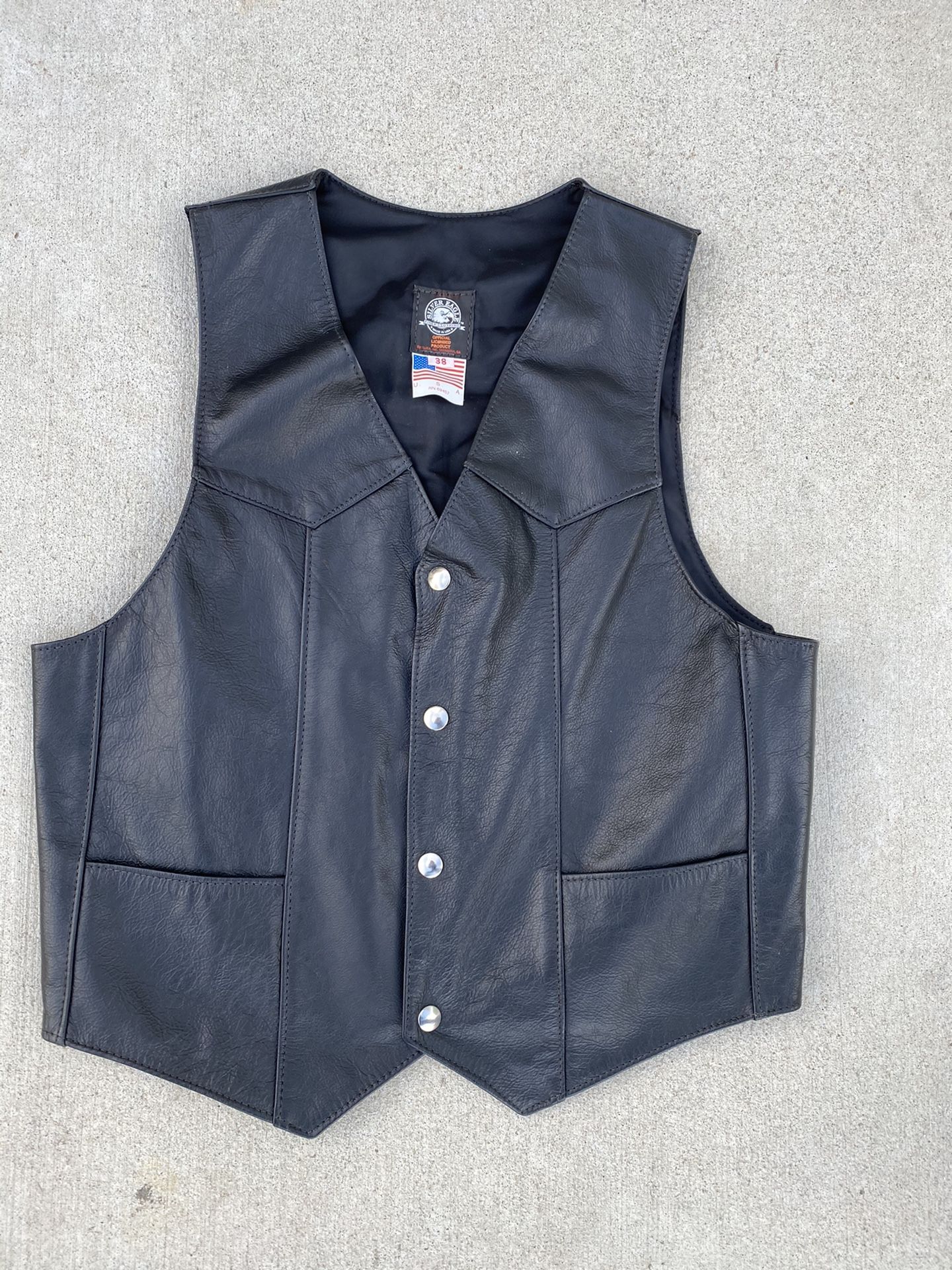 Brand new leather vest made in USA size small