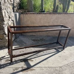 Garden Furniture - Potting Bench And Large Lower Table - Rusted