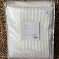 Haven Waffle Shower Curtain 72”X86" White