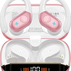 Brand: Qecnato Wireless Earbuds Bluetooth 5.4 Headphones 75H Playtime Stereo Deep Bass Sports Ear Buds with Earhooks, LED Display Bluetooth Earbuds wi